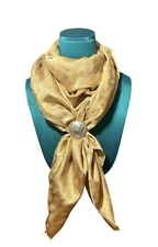 NEW Hand Made Wild Rag Scarf Gold 36" X 36" Western Cowgirl/Cowboy