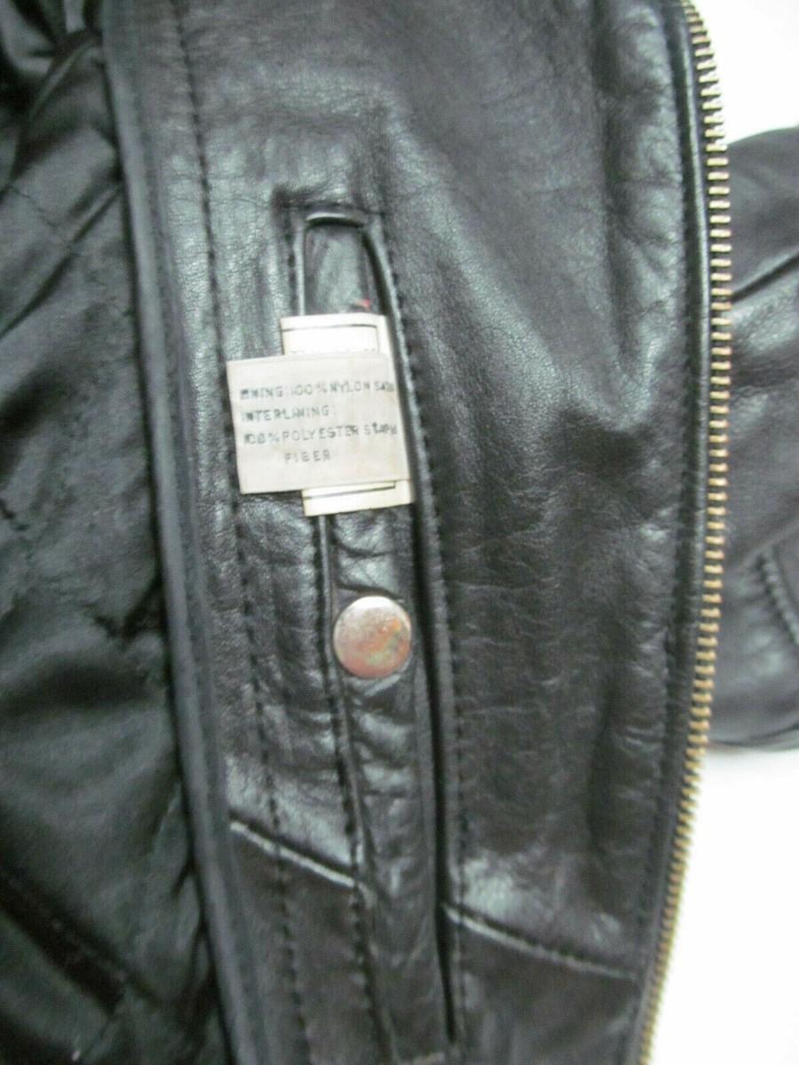 Harley Davidson vintage black leather biker jacket 90-089
