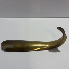 Vintage MCM Arthur Rubloff Engraved Solid Brass Curved Handle Shoe Horn