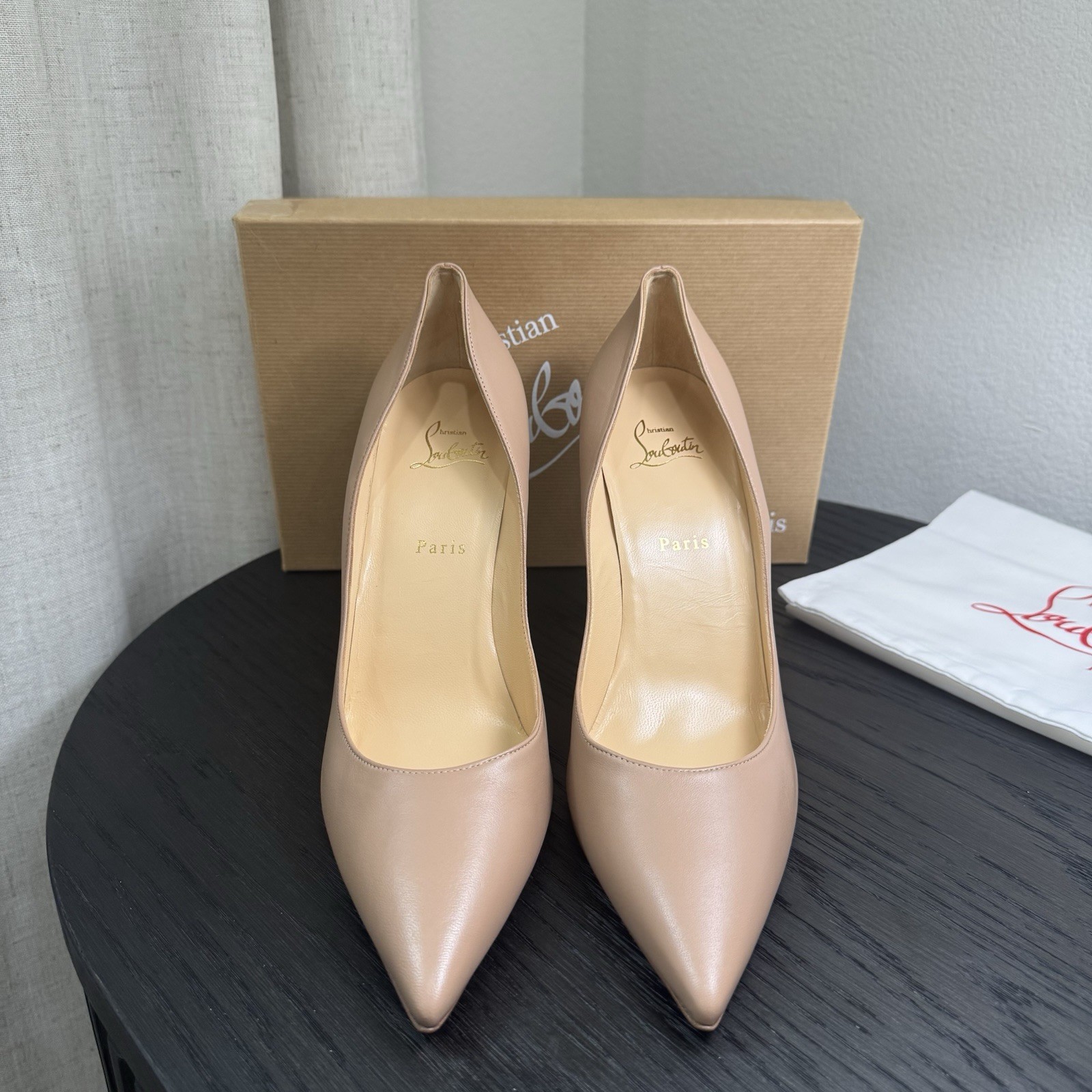Christian Louboutin Apostrophy 100 Pumps Nappa Nude 41 image 4