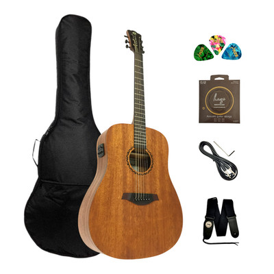 Caraya Safair 41EQ All-Mahogany Dreadnought Acoustic Guitar w/EQ + Free Gig Bag