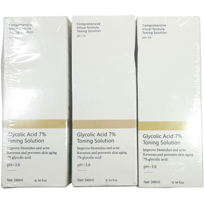 Glycolic Acid 7% Toning Solution pH - 36  240ml / 8.44 fl oz - New - LOT of 3