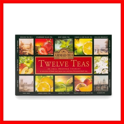 Variety Gift Box, 60 Foil Enveloped Teabags, Twelve Teas, 1 Count