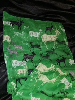 Women Heritage and Harlequin Scarf Green Cotton - Bild 1 von 4