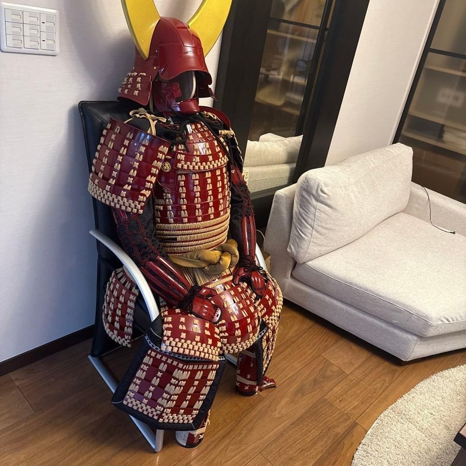 Japanese Samurai Red Armor Yoroi Wearable Life-size Antique | eBay