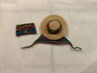 Vintage 1963 Mattel Barbie Striped KNIT ACCESSORIES PAK Straw Hat & Purse