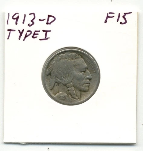 US. Five Cents. Buffalo. 1913-D Type I choice Fine