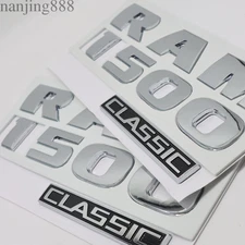 2PCS Set Front Door Emblems Letters Badge Fits for RAM 1500 Classic Chrome Black