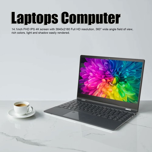 14.1in Laptop 360° Flip 12G RAM 4K 3840x2160 Support Fingerprint Unlock Touch FY - Afbeelding 19 van 31