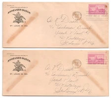 US Sc 992 Legislative FDCs on ANHEUSER-BUSCH BUDWEISER Stationery *
