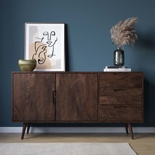 RETRO WALNUT MANGO LARGE SIDEBOARD - CONTEMPORARY LIVING ROOM FURNITURE