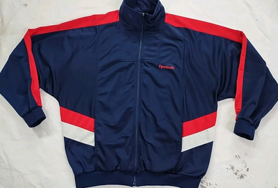 Vintage 90s Reebok Windbreaker Track Suit Jacket Men's Size XL  Red Blue