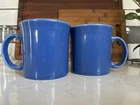 Fiesta Homer Laughlin Lapis Blue Mugs Set  2  Retired Color Excellent Condition