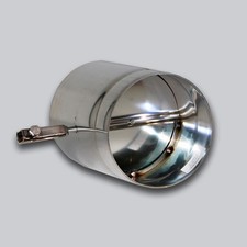 Absperrklappe Edelstahl für Ofenrohr mit 8 x 8 Innenvierkant 150–200 mm