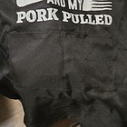 Black Bib Apron Graphic Print BBQ Text Novelty Fabric w/ Pocket, One Size — photo 2