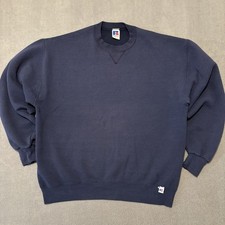 Vintage 90s Russell Athletic Blank Sweatshirt L Made in USA Men's Blue Navy