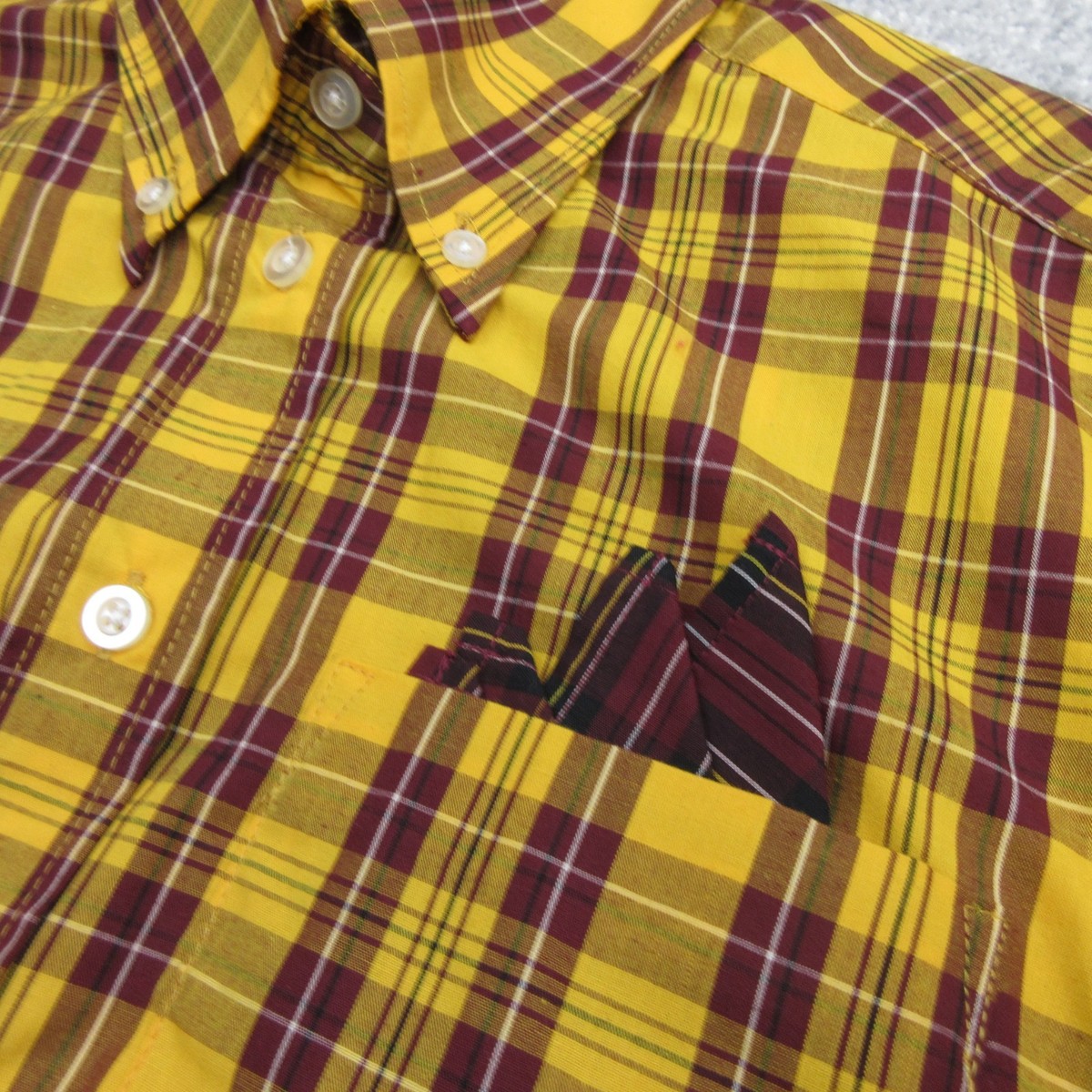Brutus Dr Martens Shirt Womens Medium Yellow Check Oxblood Trimfit Punk Mod Ska View 6