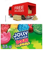 JOLLY RANCHER Sour Gummies Assorted Fruit Flavored Candy Box, 3.5 oz