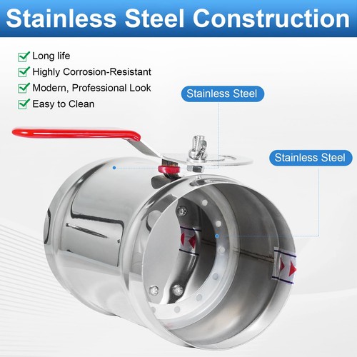 TOP-VIGOR 5 Inch HVAC Duct Manual Volume Backdraft Damper, Full Stainless Ste... - Picture 3 of 8