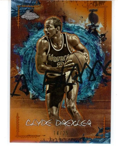 2025-26 Topps Chrome Cactus Jack Clyde Drexler La Flame Orange #14/25 (RC)