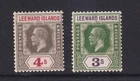 LEEWARD IS. 1922 GV 4/- & 3/- DEFS. SG76-77 MNH CAT £40