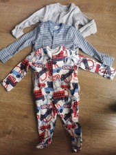 Bn 3 Boys Sleepsuits Up To 3 Months