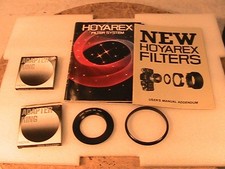 Hoyarex filter system 49mm and 72mm lens rings and booklets