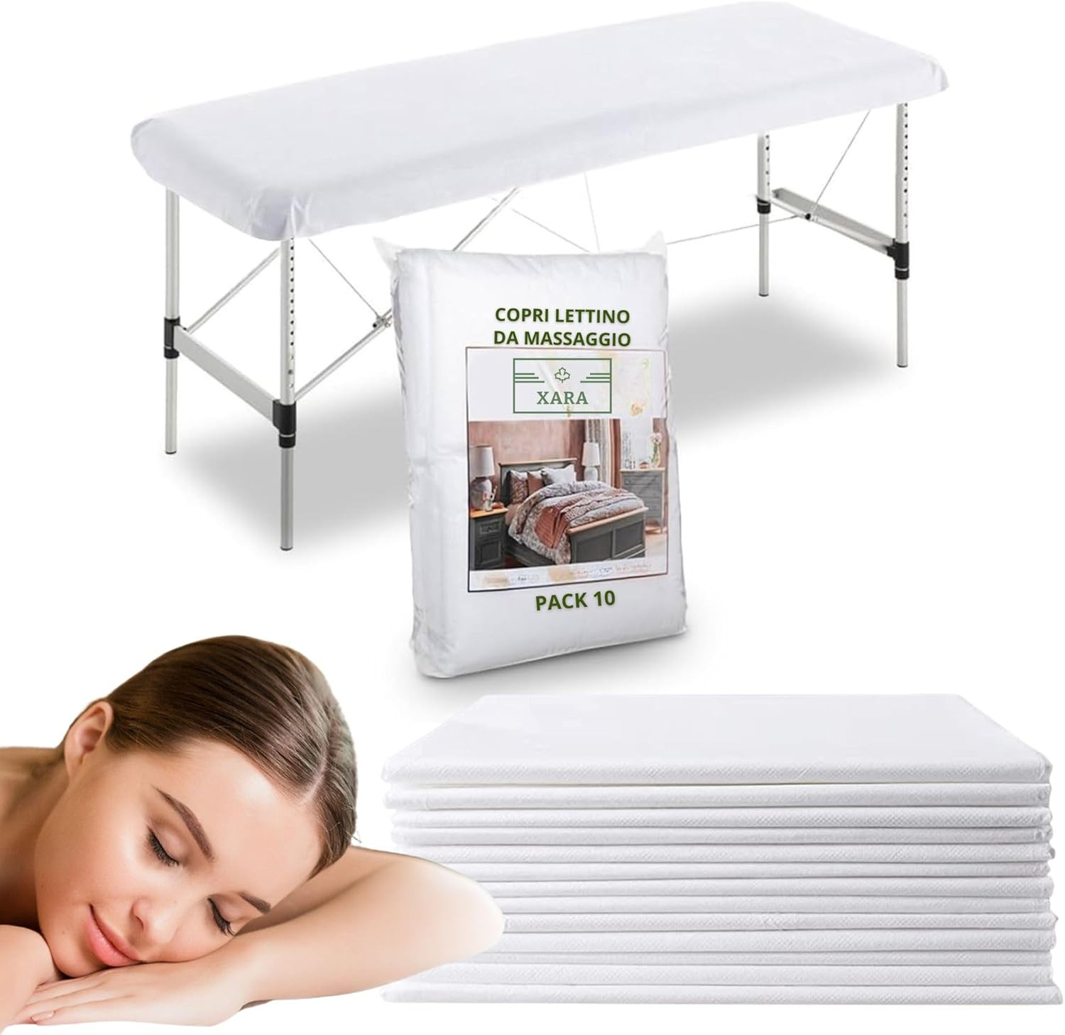Lenzuolo Copri Lettino Regolabile 80x210 - 10pz TNT Morbido e Ipoallergenico