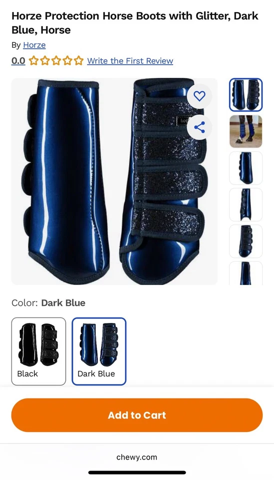 BOTA DE PROTECCIÓN CABALLO HORZE, AZUL OSCURO CON BRILLO ORG50$ Foto 3 de 4