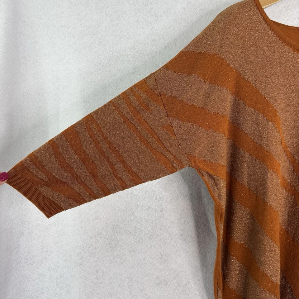 Lane Bryant женщин размер 22/24 оранжевый зебра узор доломан рукав пуловер свитер - Изображение 3 из 4