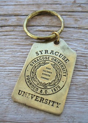 Vintage Syracuse University New York Brass Keychain NY Phi Kappa Psi Fraternity