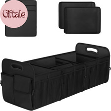 Large Capacity Trunk Organizer, Waterproof Car Accessory, Non-Slip, Foldable, Su