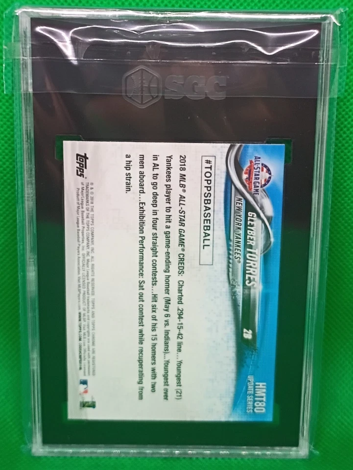 GLEYBER TORRES RC - 2018 Topps Chrome Update #HMT-80 ROOKIE - SGC 10 GEM MINT - Image 2 of 2