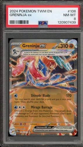Pokemon Greninja ex Twilight Masquerade Double Rare #106 PSA 8