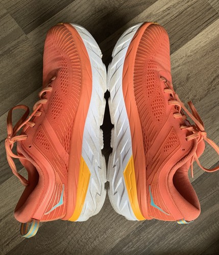 Women’s Hoka Bondi 7 Shoes Sz 8.5 Coral/Peach - Picture 7 of 13