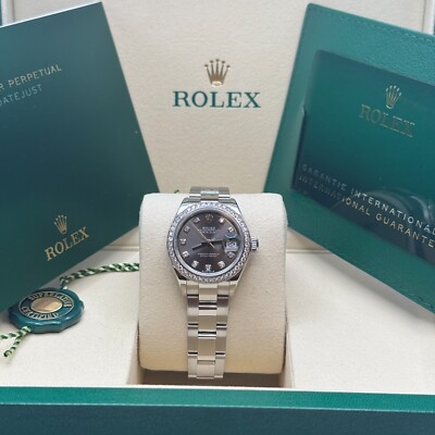 Rolex Lady-Datejust NEW 2025 Rhodium Diamon Stainless Steel Diamond Oyster