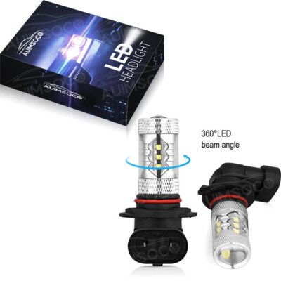 2Pcs   H10 HB3 9005 LED Fog Light 25W COB 6000K White Driving DRL Bulb