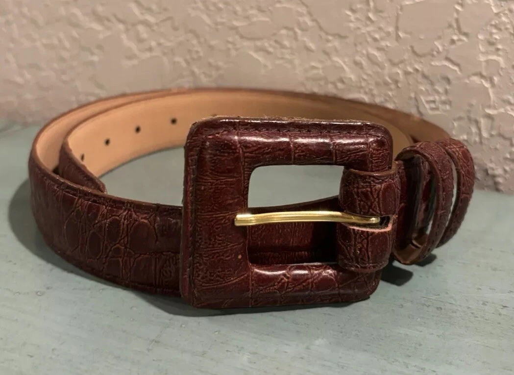 Size L Brown Crocodile/Alligator Belts for Women for sale | eBay
