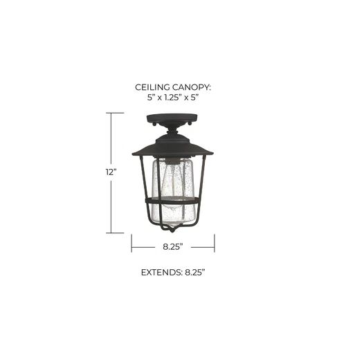 Capital Lighting 9607BK Creekside Clear Glass Outdoor Semi Flush Ceiling Ligh... - Picture 2 of 2