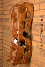 New Real Wood Wine Rack Bottle Storage, 7 Bottles, Rook 7 Hanging, Kitchen / Bar