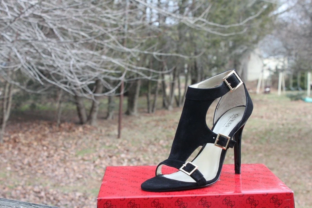 New Guess Suede Sandals By Marciano Delicacy Black Suede 8 eBay