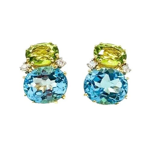 Peridot Simulated Topaz Fashion Earrings