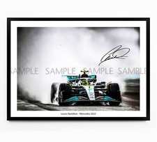 LEWIS HAMILTON SIGNED PRINT PHOTO POSTER 2022 FRAMED F1 FORMULA ONE MERCEDES