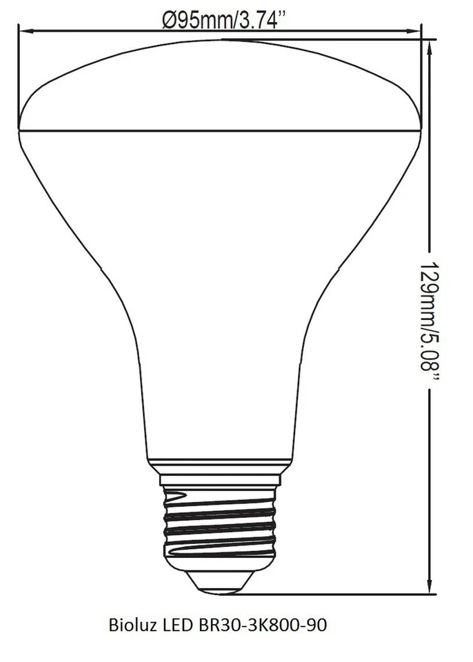 4 Pack Bioluz LED BR30 LED Dimmable Bulb, 65W Equivalent (Uses 8W) 700 lumen,... - Image 3 of 4