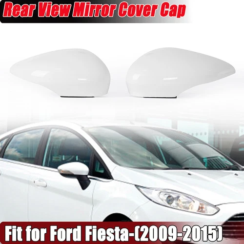 For 2011 2012-2017 Ford Fiesta Side Rearview Wing Mirror Cover Caps White Pair