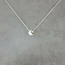 Crescent Moon SILVER Plated Necklace Star Islam Muslim Ottoman Arab Turkey Lunar