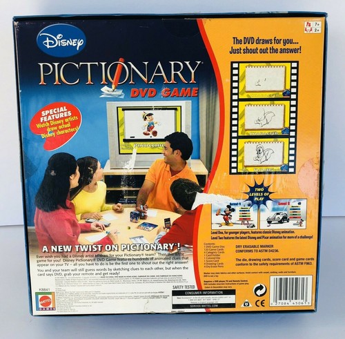 Mattel Disney Pictionary DVD Drawing Game Pixar Characters Clips And Animation - Picture 2 of 6