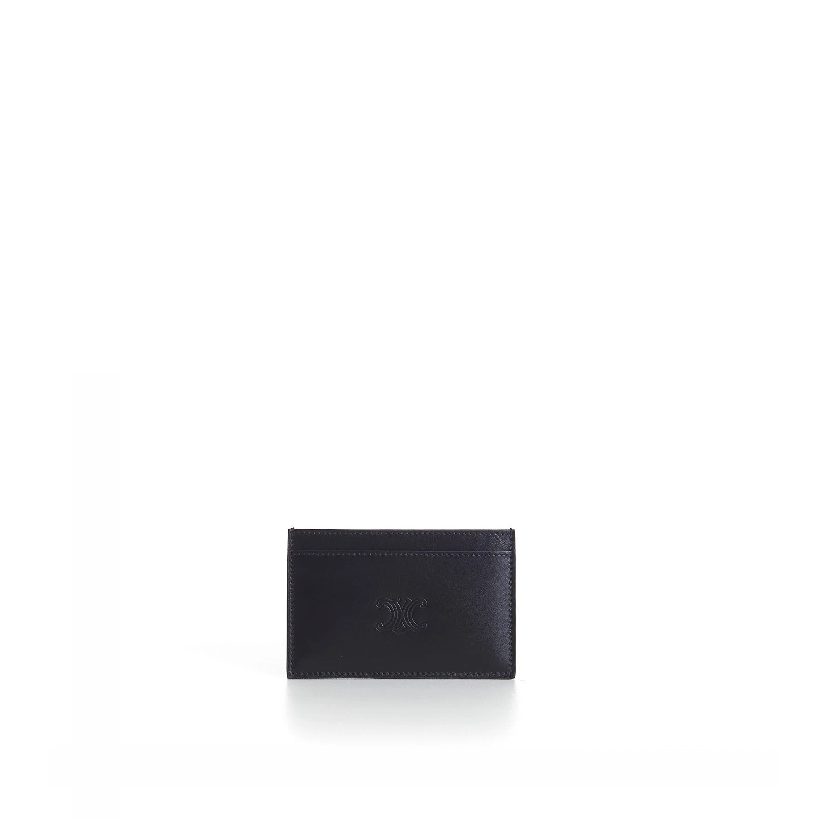 Celine — CELINE 420$ Card Holder - Black Satinated Calfskin, Triomphe Embossed