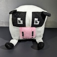 Minecraft Cow Plush White Black Soft Stuffed Animal Clean 