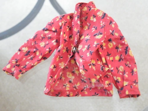 VINTAGE Barbie CLONE Long Sleeve SHIRT Floral PRINT Snaps FREE SHIP